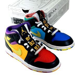 Nike Air Jordan 1 Mid SS GS Six Championships FD1317-007 Sneakers 4Y  Multicolor